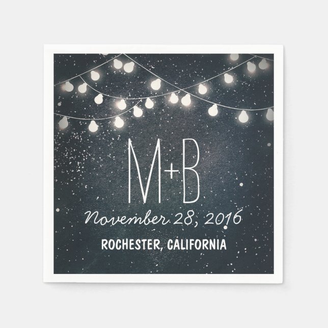 Serviette En Papier Mariage des étoiles de nuit (Devant)