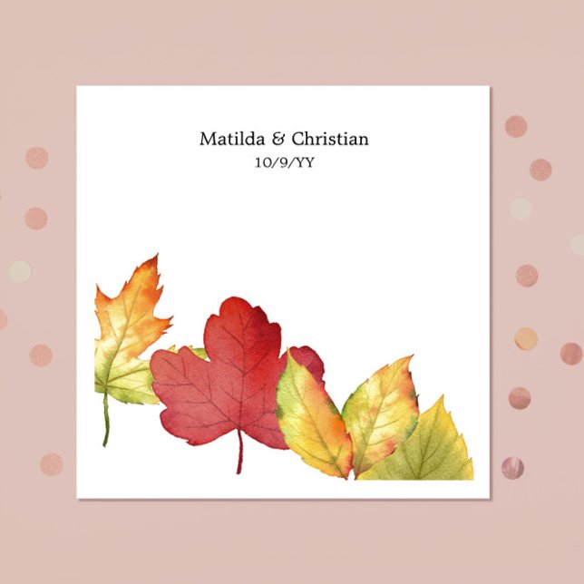 Serviette En Papier Mariage des feuilles automnales (Créateur téléchargé)