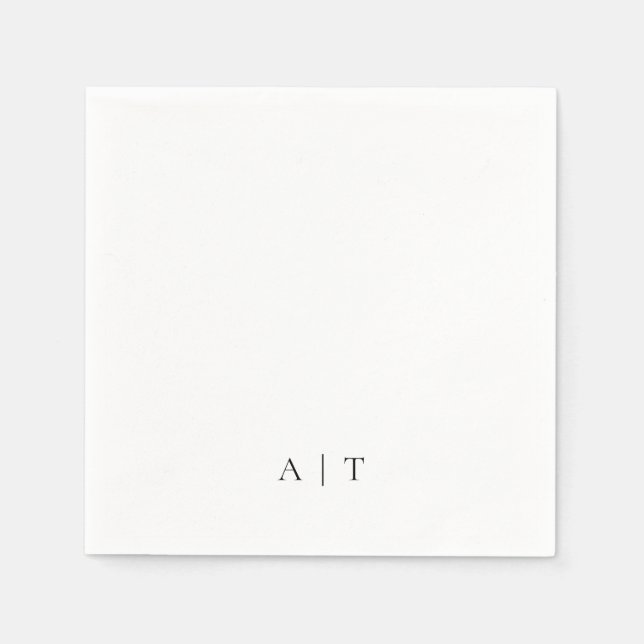 Serviette En Papier Mariage des initiaux des couples de monogrammes mi (Devant)