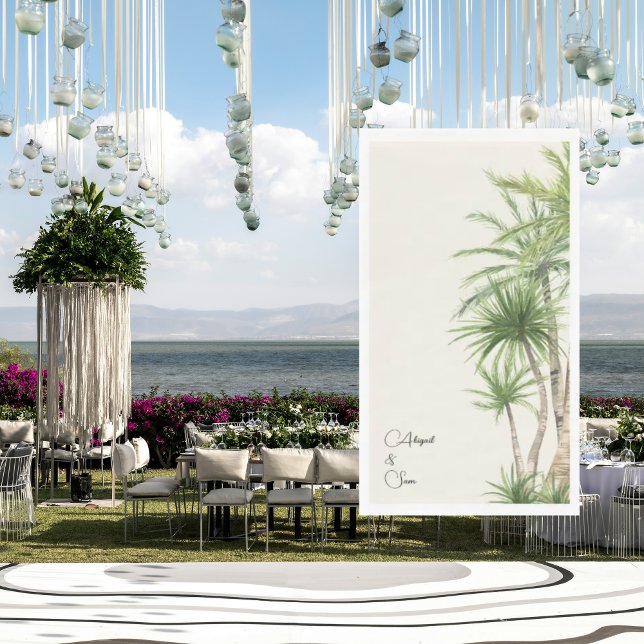 Serviette En Papier Mariage des noms de script de crème de feuillage t (Créateur téléchargé)