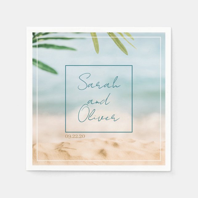 Serviette En Papier Mariage d'été classique (Devant)