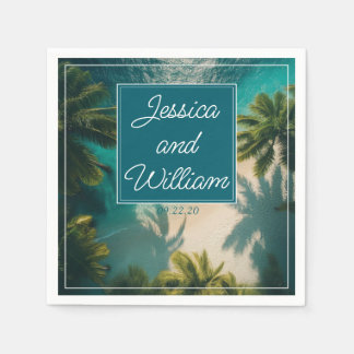 Serviette En Papier Mariage d'été magique