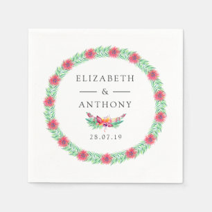 Serviette En Papier Mariage d'été tropical