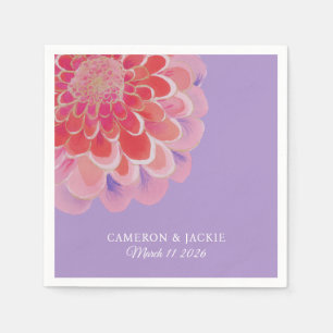 Serviette En Papier Mariage d'été Zinnia Violet