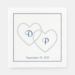 Serviette En Papier Mariage deux coeurs papier serviettes