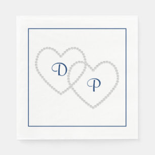 Serviette En Papier Mariage deux coeurs papier serviettes