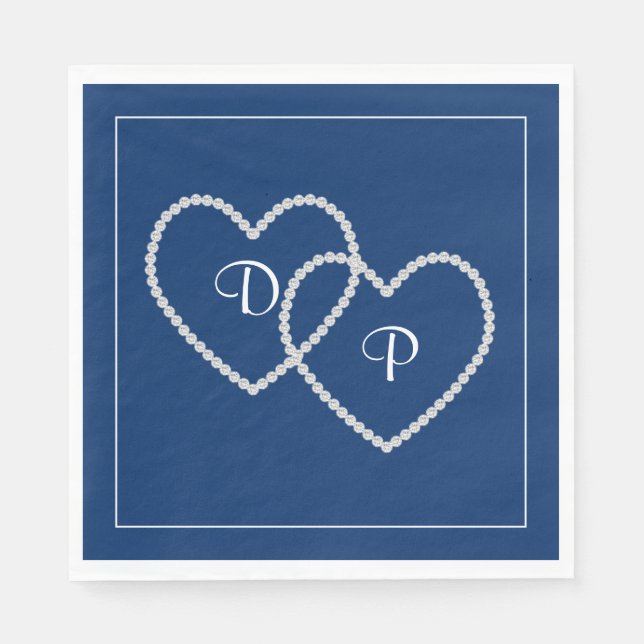Serviette En Papier Mariage deux coeurs papier serviettes (Devant)