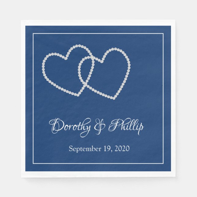 Serviette En Papier Mariage deux coeurs papier serviettes (Devant)