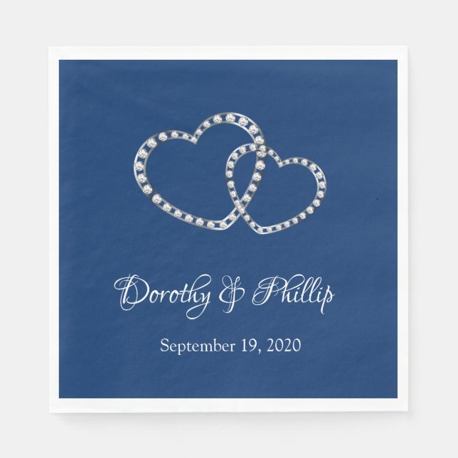 Serviette En Papier Mariage deux coeurs papier serviettes (Devant)