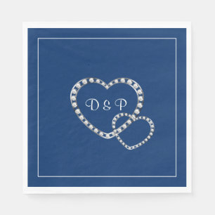 Serviette En Papier Mariage deux coeurs papier serviettes