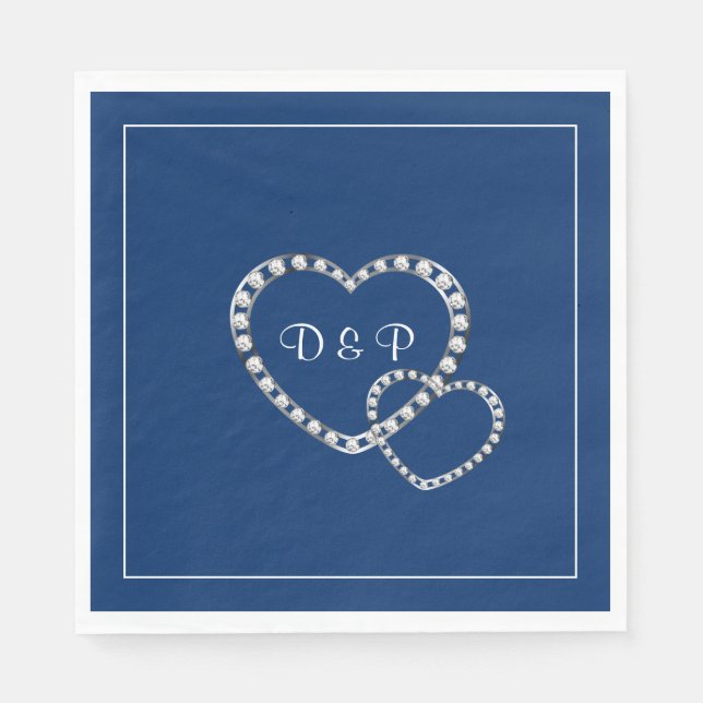 Serviette En Papier Mariage deux coeurs papier serviettes (Devant)