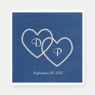 Serviette En Papier Mariage deux coeurs papier serviettes