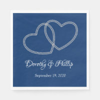 Mariage deux coeurs papier serviettes