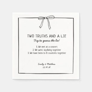 Serviette En Papier Mariage Deux vérités et un jeu de mensonge Fun Fun