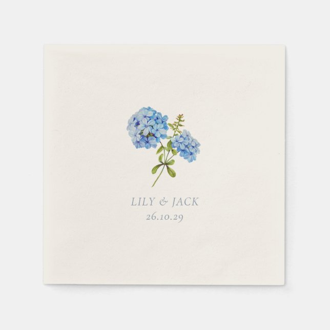 Serviette En Papier Mariage d'événements tendance Dusty Blue Floral Hy (Devant)