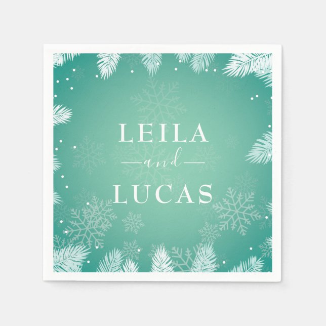 Serviette En Papier Mariage d'hiver (Devant)