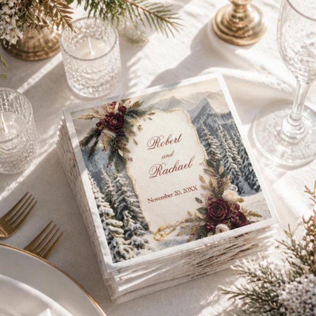 Serviette En Papier Mariage d'hiver de luxe (Créateur téléchargé)