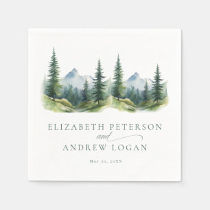 Serviette En Papier Mariage d'Hiver Montagnes Rustiques