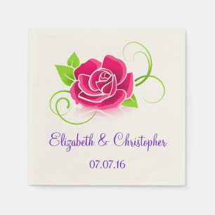 Serviette En Papier Mariage d'illustration rose