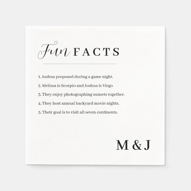 Serviette En Papier Mariage d'informations sur les loisirs modernes (Devant)