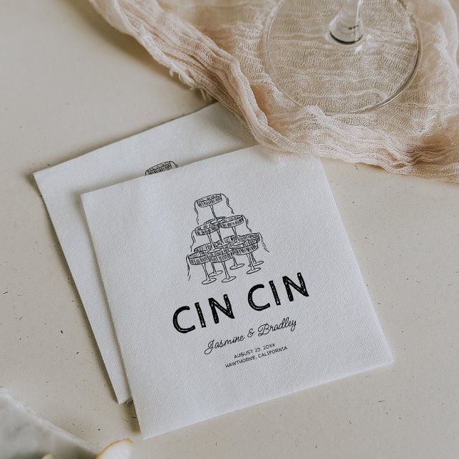 Serviette En Papier Mariage Doodle Fantaisiste (Créateur téléchargé)