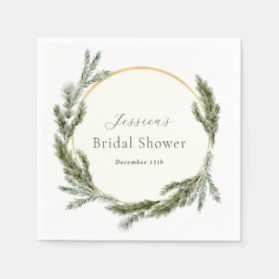 Serviette En Papier Mariage douche de pin hivernal toujours vert 