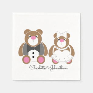 Serviette En Papier Mariage d'ours en peluche