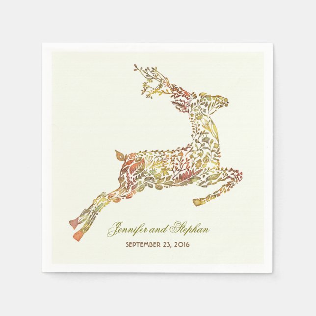 Serviette En Papier Mariage du bois de Deer Fall (Devant)