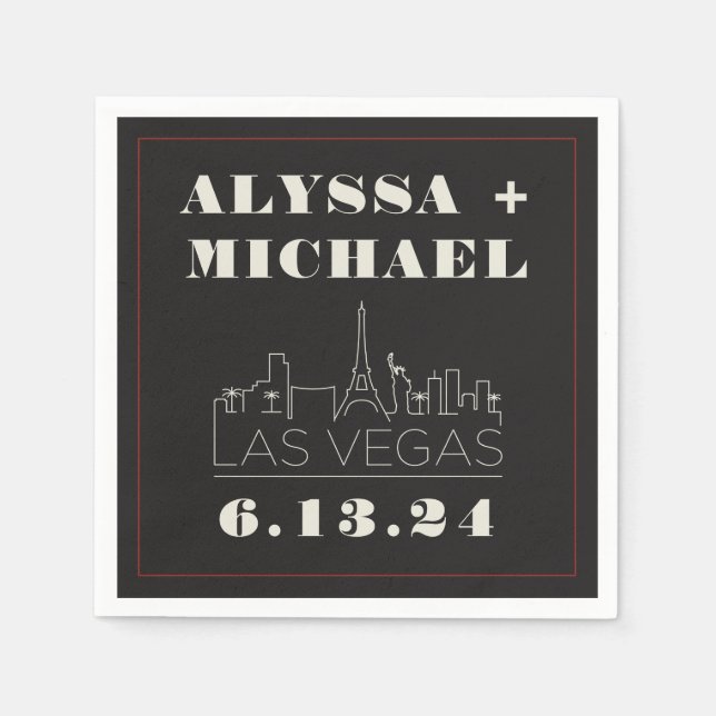 Serviette En Papier Mariage du casino de Las Vegas Skyline (Devant)
