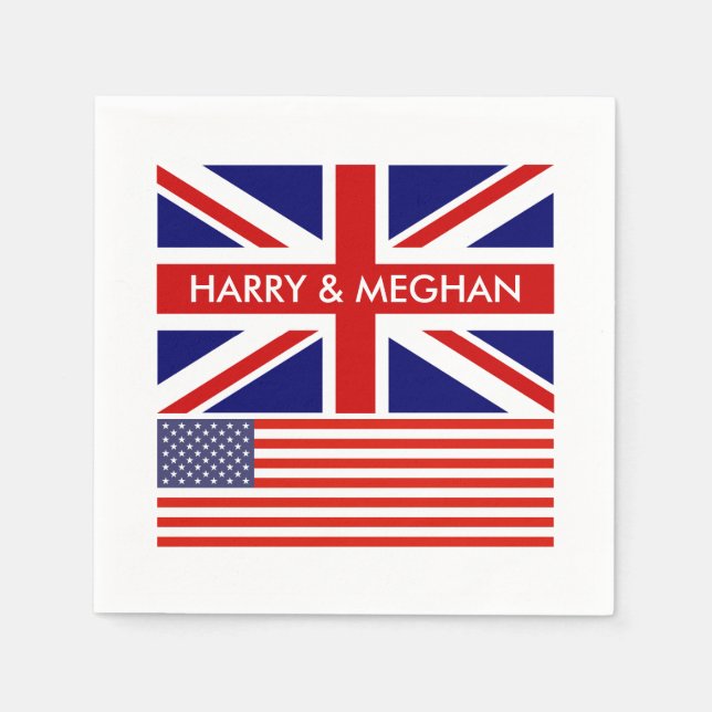 Serviette En Papier Mariage du drapeau anglais-américain britannique U (Devant)