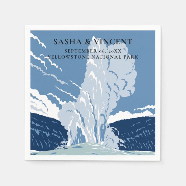Serviette En Papier Mariage du parc national Yellowstone (Devant)