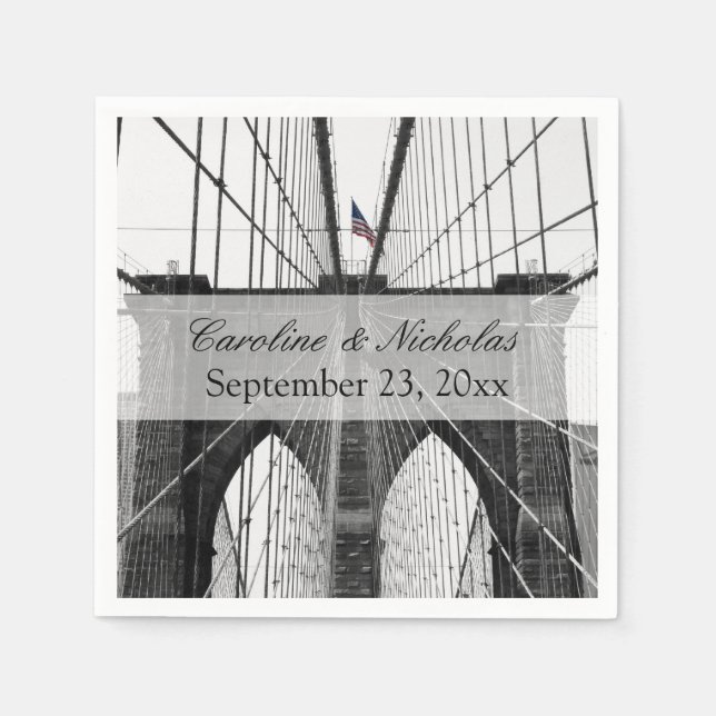 Serviette En Papier Mariage du pont de New York City Brooklyn (Devant)