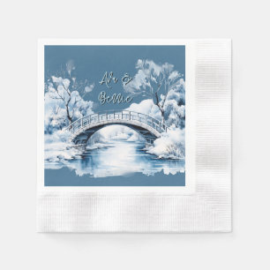 Serviette En Papier Mariage du pont du cours d'eau de la campagne d'hi
