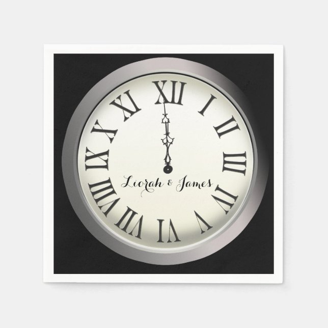 Serviette En Papier Mariage du réveillon du Nouvel An (Devant)