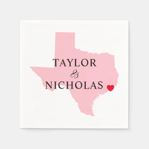 Serviette En Papier Mariage du Texas rose