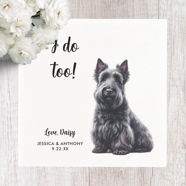Serviette En Papier Mariage écossais de chien de Terrier (Créateur téléchargé)