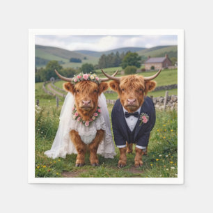Serviette En Papier Mariage Écossais Vaches des Highlands
