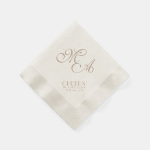 Serviette En Papier Mariage Ecru CHEERS ! Cocktail standard Napkin