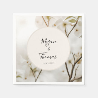 Serviette En Papier Mariage élégant à fleurs douce et moderne personna