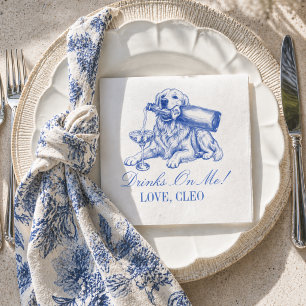 Serviette En Papier Mariage Élégant au Style Chinois avec Retriever Do