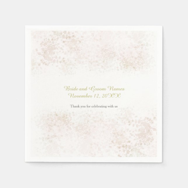 Serviette En Papier Mariage Élégant Blush Flush (Devant)