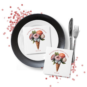 Serviette En Papier Mariage Élégant Bohème Rustique Glace Bridal Showe