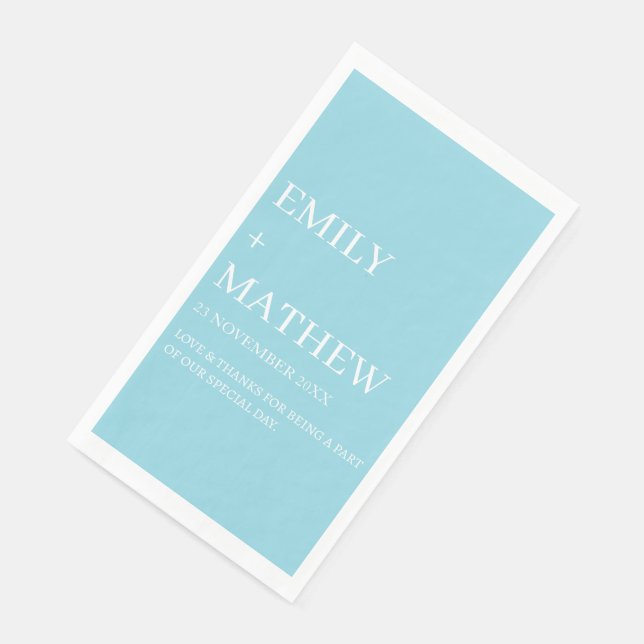 SERVIETTE EN PAPIER MARIAGE ÉLÉGANT CLASSIQUE MODERNE PERSONNALISÉ DE  (Coin)