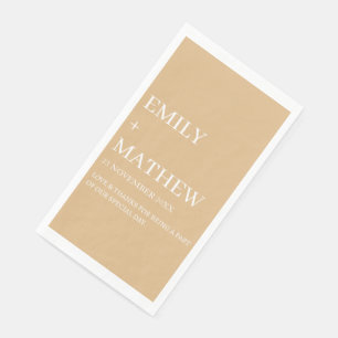 SERVIETTE EN PAPIER MARIAGE ÉLÉGANT CLASSIQUE MODERNE PERSONNALISÉ DE