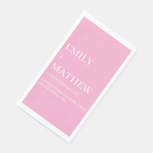SERVIETTE EN PAPIER MARIAGE ÉLÉGANT CLASSIQUE MODERNE PERSONNALISÉ DE