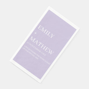 SERVIETTE EN PAPIER MARIAGE ÉLÉGANT CLASSIQUE MODERNE PERSONNALISÉ DE 