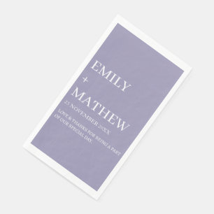 SERVIETTE EN PAPIER MARIAGE ÉLÉGANT CLASSIQUE MODERNE PERSONNALISÉ DE 