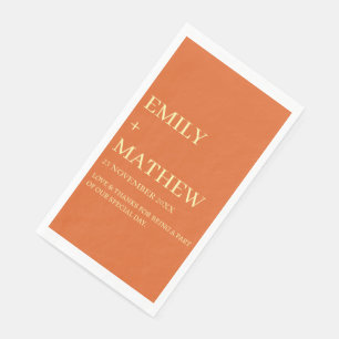 SERVIETTE EN PAPIER MARIAGE ÉLÉGANT CLASSIQUE MODERNE PERSONNALISÉ STY