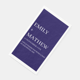SERVIETTE EN PAPIER MARIAGE ÉLÉGANT CLASSIQUE MODERNE PERSONNALISÉ STY