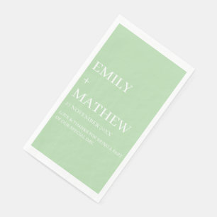 SERVIETTE EN PAPIER MARIAGE ÉLÉGANT CLASSIQUE MODERNE PERSONNALISÉ STY